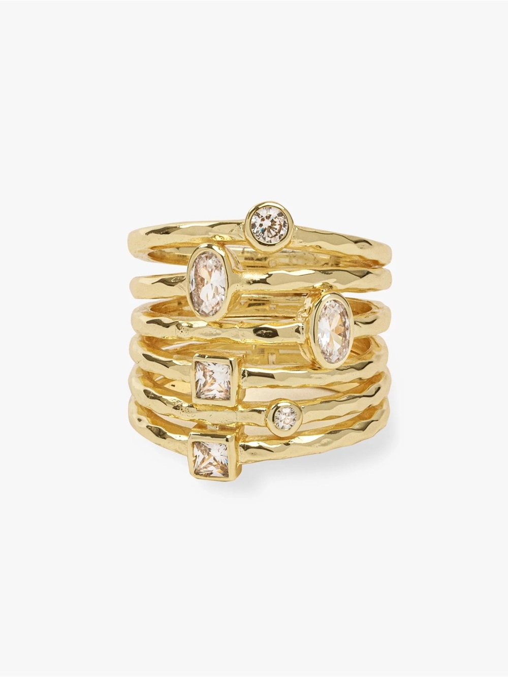 Melinda Maria Gold Simulated Diamond Stacked Ring- 8